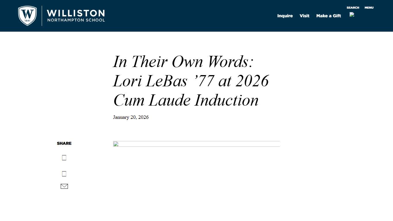 In Their Own Words: Lori LeBas '77 at 2026 Cum Laude Induction - Williston